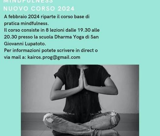 SONO APERTE LE ISCRIZIONI AL NUOVO  CORSO DI MINDFULLNESS